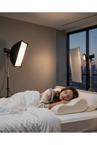 İz Home İz Studio Visco Yastık | Hafızalı Visco Sünger | Progressive Pillows | Çift Boyun Destekli