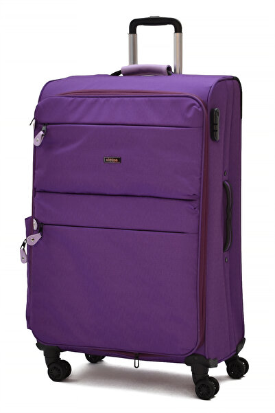 ELATAE Çok Gözlü Büyük Boy Körüklü Kumaş Valiz – Dayanıklı, 360° 8 Tekerlekli...