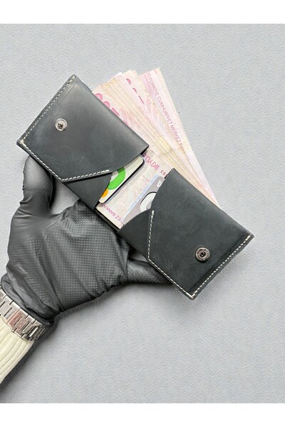 NZCLUB Стильний високоякісний гаманець-візитівка з натуральної шкіри Crazy