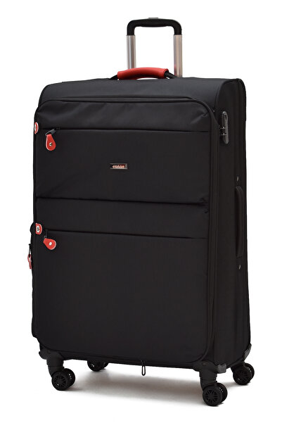 ELATAE Çok Gözlü Büyük Boy Körüklü Kumaş Valiz – Dayanıklı, 360° 8 Tekerlekli...