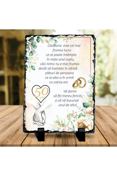 ROPRESSO Personalized Slate Stone – Elegant Gift for 50th Wedding Anniversary