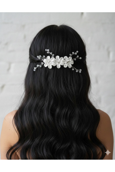 gelin Saçı Aksesuarı / inci - çiçek - kristal boncuklu saçı - nişan saçı akse...