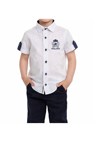 Excellence Erkek Çocuk Beyaz Kısa Kollu Gömlek 2-6 Yaş