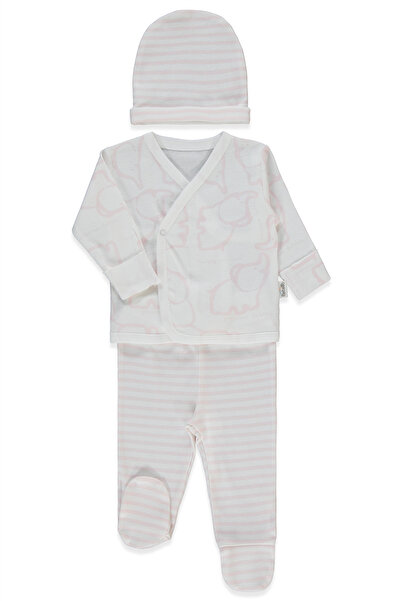 Bebetto مجموعة ريبانا زيبين المكونة من 3 قطع (حيوانات سعيدة) باللون الوردي