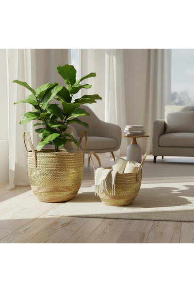 MAZPRO Two-piece wicker basket set