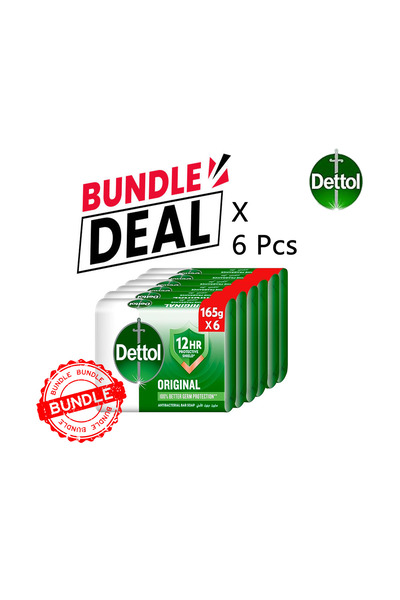Dettol ORIGINAL ANTIBACTERIAL BAR SOAP 165g X 6 Pcs