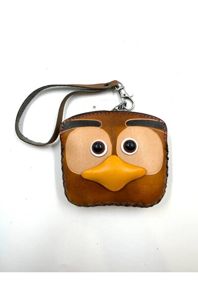 MD Moda Accessories Handmade Leather Keychain with Bird Figure / Mini Zipper ...