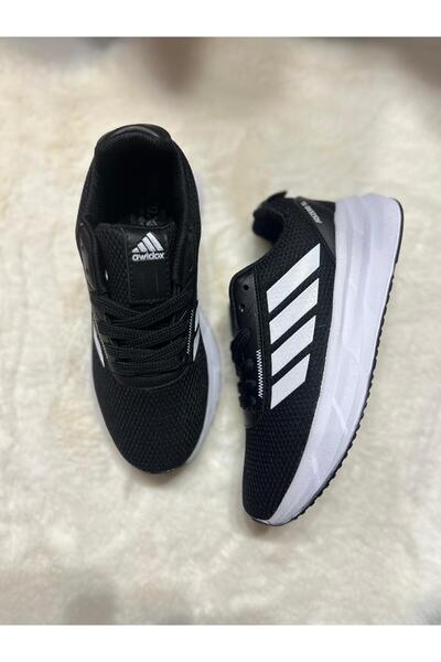 Awidox 7777 GARSON SİYAH BEYAZ YAN ÇİZGİLİ YÜRÜYÜŞ SPOR AYAKKABISI
