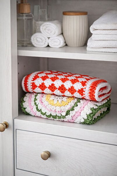 METUZA El Yapımı Örgü Banyo Lif Seti – Halkalı Sırt Lifi & Çiçek Desenli Yuva...