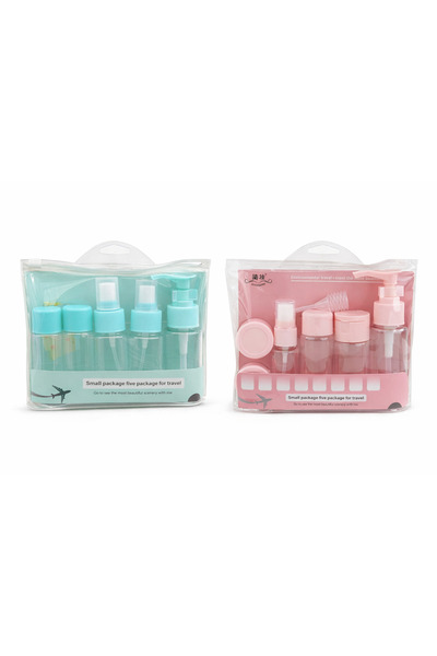 Generic Travel box set – two colors (turquoise + pink) with two transparent bags