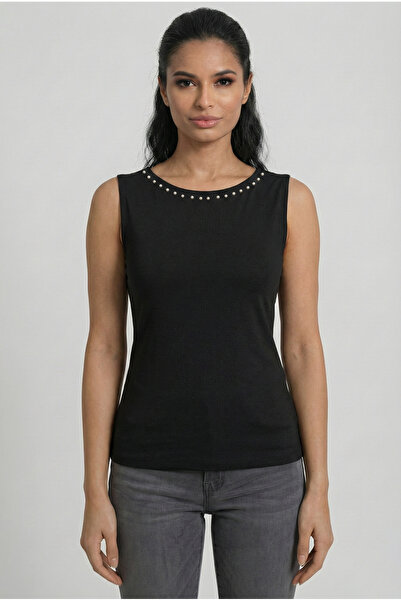 Kurun's Collection Bluză fără mâneci din țesătură moale, cu decolteu barcă și...