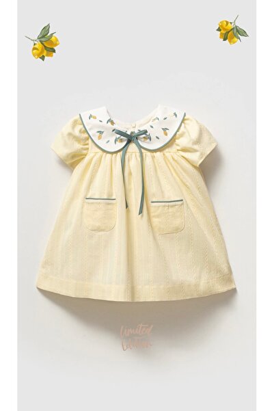 NoyNoy Baby %100 Pamuklu OEKO-TEX Sertifikalı Kız Bebek 9-24 Ay Limon Nakış Y...