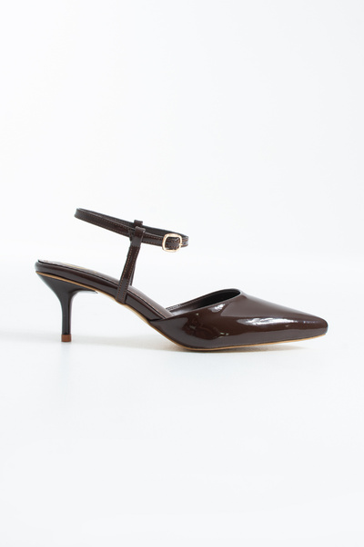 Pazzyonez Lorena Women's Brown Patent Leather Mini Pointed Toe Graduation Eve...