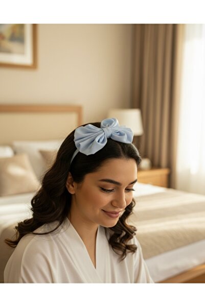 Çınar Aksesuar Premium Mavi Fiyonklu Lohusa ve Anne Tacı - Hastane Çekim Akse...