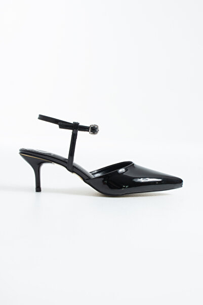 Pazzyonez Lorena Women's Black Patent Leather Mini Pointed Toe Graduation Eve...