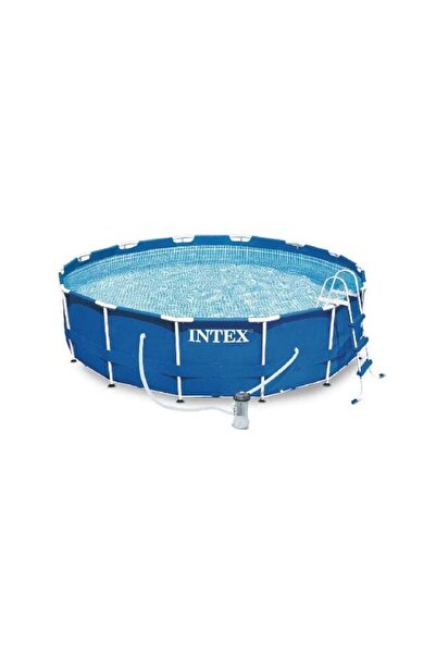 Intex Prism Frame Round Inflatable Swimming Pool with 'A' Type Water Filter P...