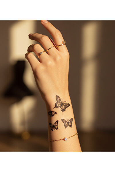 Gerçek Dövme Görünümlü Kelebek Modelli 3 Boyutlu Tattoo