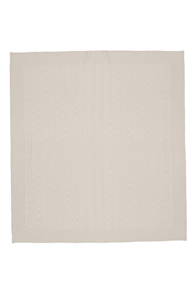 Bebetto Tri̇ko Blanket (Burgu Pattern) Ecru