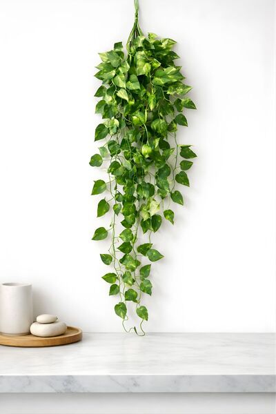 BUSERİSE 9 Dallı Yeşil Yapraklı Yapay Salkım Sarmaşık – Salon Duvar Balkon De...