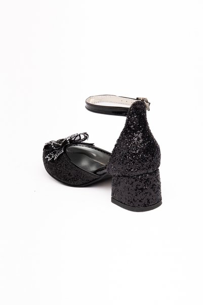 sanya kids Sparkly and Stoned Bowknot Girls' Heeled Evening Dress Shoes