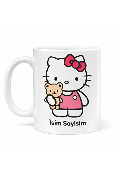 D&Y GAUDERY Hello Kitty Temalı Kişiye Özel İsim Yazılabilir Kupa