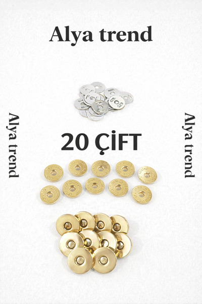 Alya trend Bag Magnet Snap Fasteners Light Gold Magnetic Snap Fasteners 40 Pairs