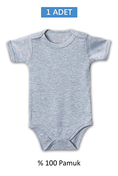 Mestore Gray Half Sleeve Bodysuit for Children Aged 7-12 (1 Piece) with Snap ...