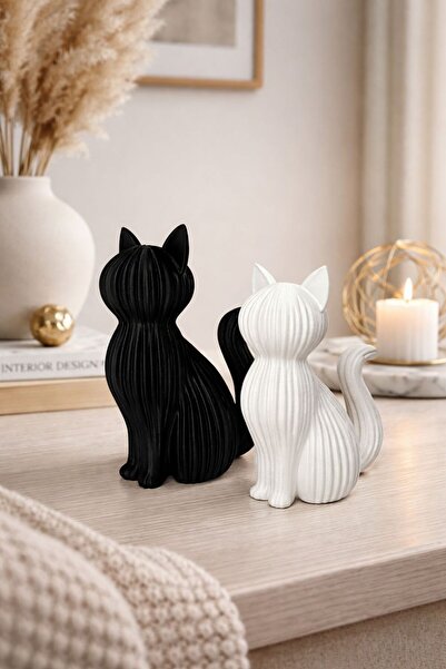 MayLoras Design Çizgili Tasarım Kedi Biblosu 2’li Set / İskandinav Stil Kedi ...