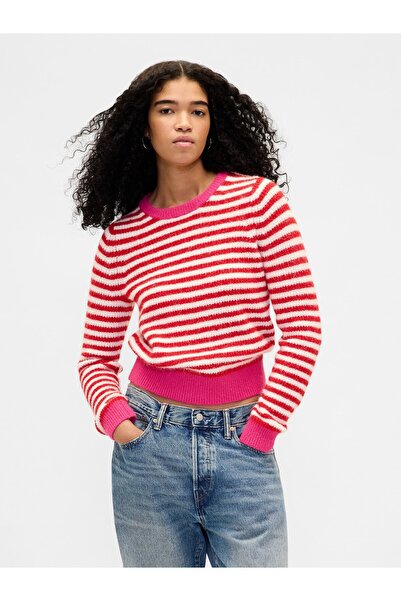 GAP Kadın Kırmızı CashSoft Bisiklet Yaka Kazak