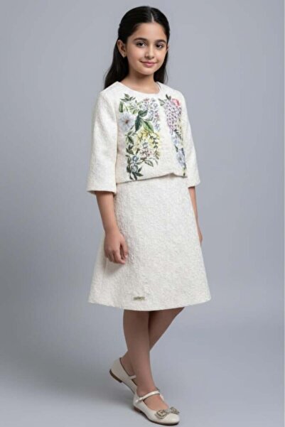 Alesaei-mondo tondo (فستان بناتي سكري بجاكت مشجر 7310)