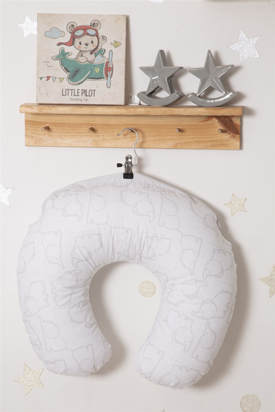 Bebetto Woven Breastfeeding Pillow (Happy Animal) Gray