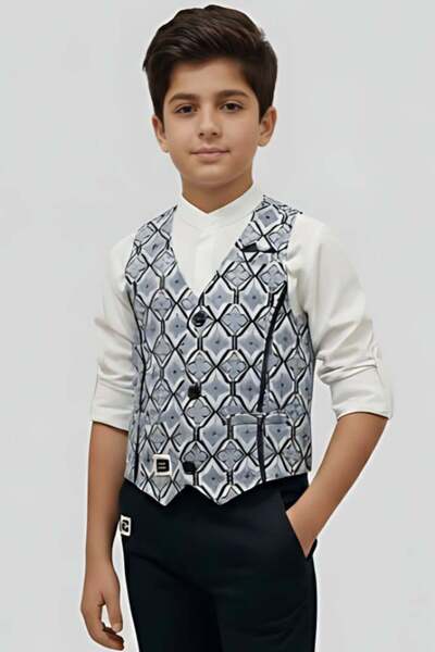 Alesaei-mondo tondo (Stylish boys' shirt with vest 4183)