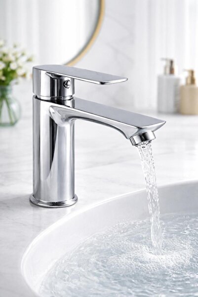 MUSLUQ Chrome Crescent Body Basin Mixer Tap