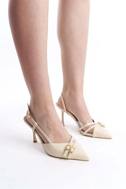 Difolia Piele lacuită imprimată crem pentru femei, cu toc subțire de 9 cm, cu...