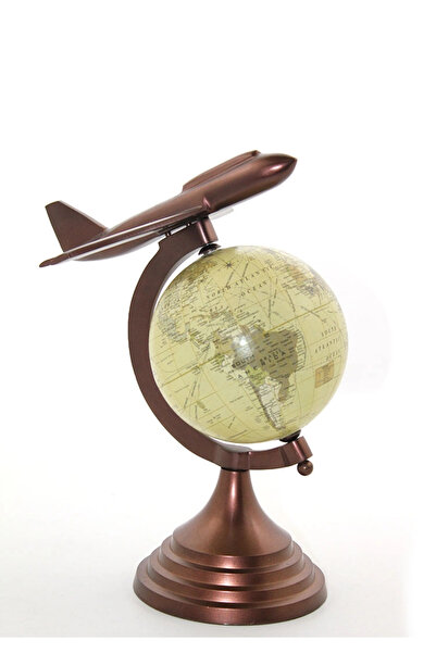 magicool Brass Airplane Designed World Globe 6974