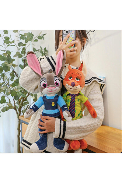 GIA'S WORLD jucărie de Pluș Zootopia – Vulpe + Iepuraș Polițist, 35 cm