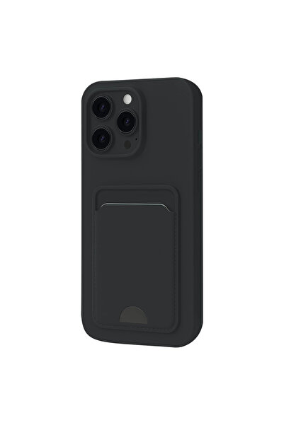 eco port iPhone 16 Plus Case Kelvin Silicone with Business Card Holder - Black