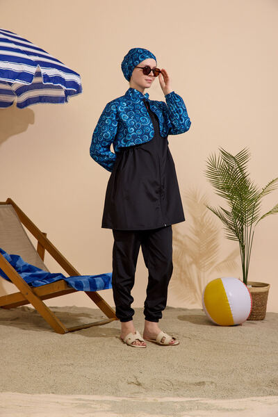 GAVLİA Women's Hijab Swimsuit 3-Piece Set - Full Coverage with Zipper..