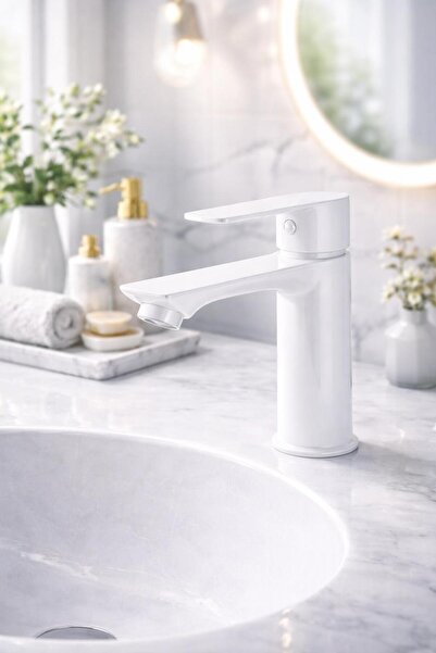 RocciArmatur White Fixed Body Basin Mixer