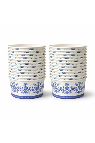 DAYNEX 14 Oz Karton Kağıt Aşure Çorba Tatlı Yemek Kasesi Kullan At Plastik Ka...