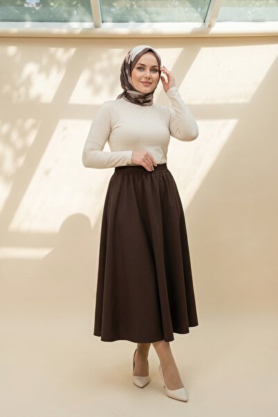 Miyasa Butik FUSTĂ ELEGANTĂ TIP TESETÜRĂ, LUNGIME MIDI