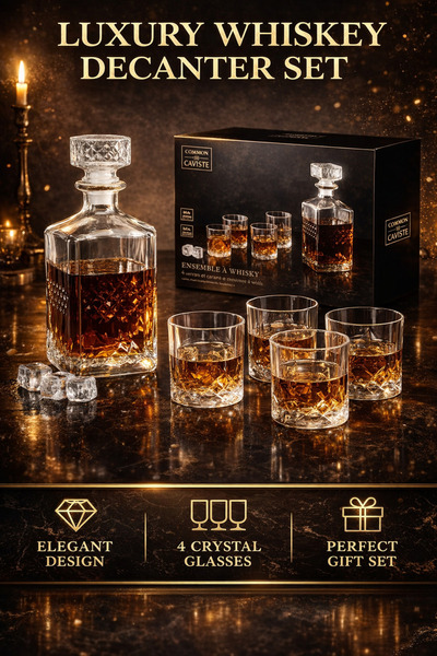 Cook Concept Set decantor și pahare pentru whisky, 4 pahare 200 ml, Decantor ...