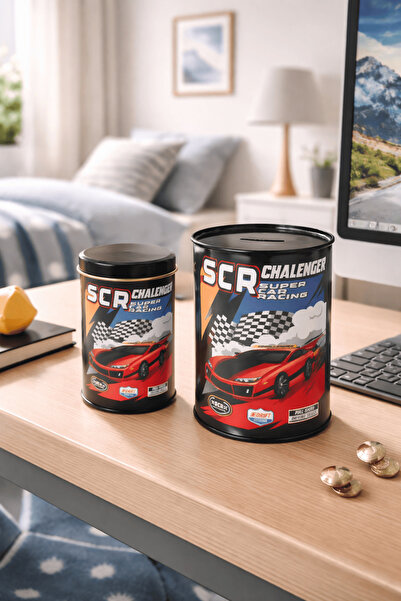 Sarkap Home Metal 1,2 L - 100x155 mm Kumbara ve 0,6 L- 75x134 mm Kalem Kutusu...