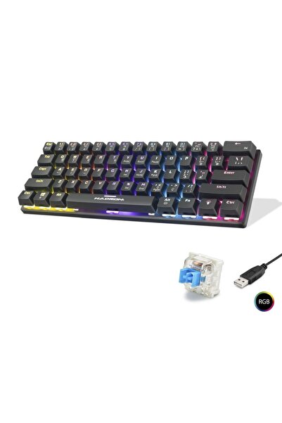 evimdeyokyok Mekanik Mini Klavye Blue Switch Rgb - Siyah G509B