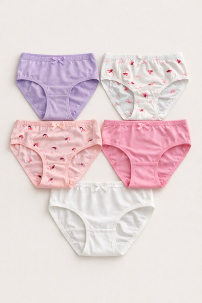 Katia&Bony Κοριτσίστικα εσώρουχα με σχέδιο φλαμίνγκο, σετ 5 τεμαχίων