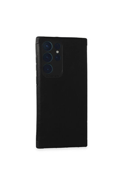 eco port حافظة سامسونج جالاكسي S22 الترا بحلقة جلدية سيليكون - أسود