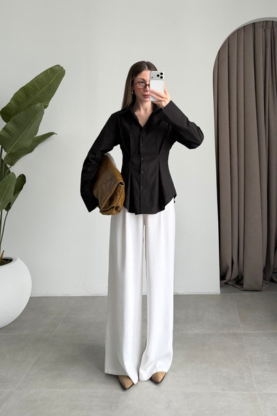 Sorridi Beli Pensli Waist-Sitting Design Shirt