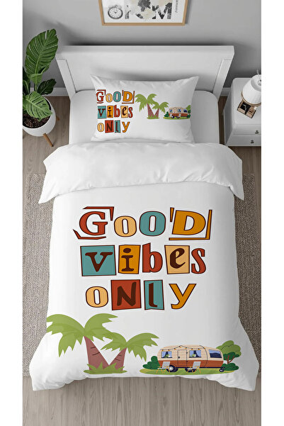 GREENDECOR Good Vibes Palm Daisy Patterned Design Digital Printed Special Des...