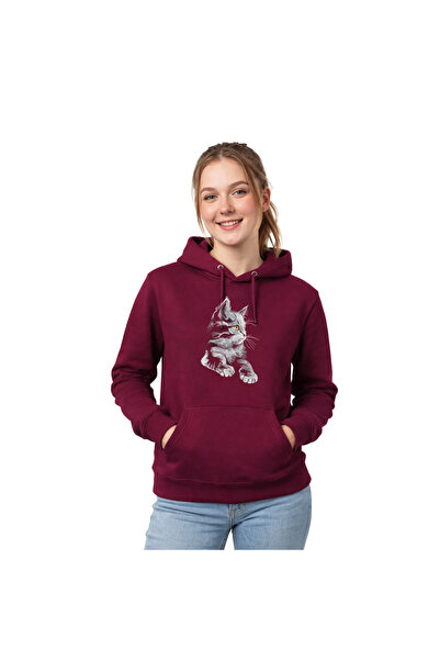 Malfini Hanorac Cloud Brodat Pisica Majestic Gaze, Unisex, French Terry