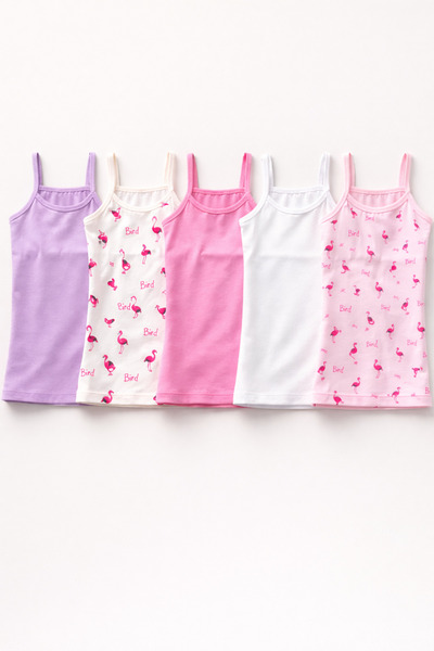 Katia&Bony 5-пакет многоцветни тениски с тънки презрамки за момичета